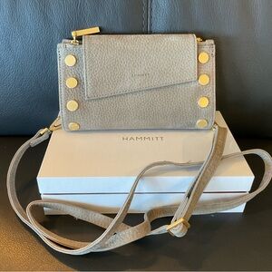 Hammitt Taupe Crossbody Bag with Gold Details